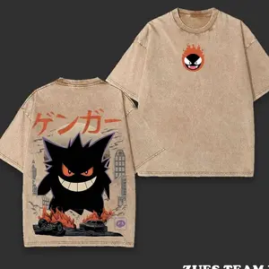 Dark Ghost Gengar Anime Art Sweatshirt, Retro Cool Japanese Manga Style Graphic Jumper Anime Shirt Unisex Oversize Cotton T-shirt, Gift For Anime Fan Top XV1 XQH