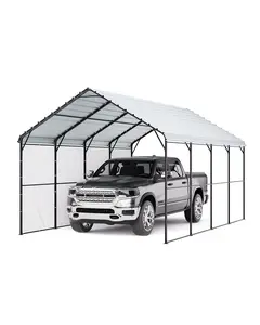 VEVOR Heavy Duty Metal Carport, 12'x20' Outdoor Galvanized Steel Frame & Roof Shelter, Camping Car Tent with Removable Sidewalls, Multi-Use for Pickup, Boat, Tractors