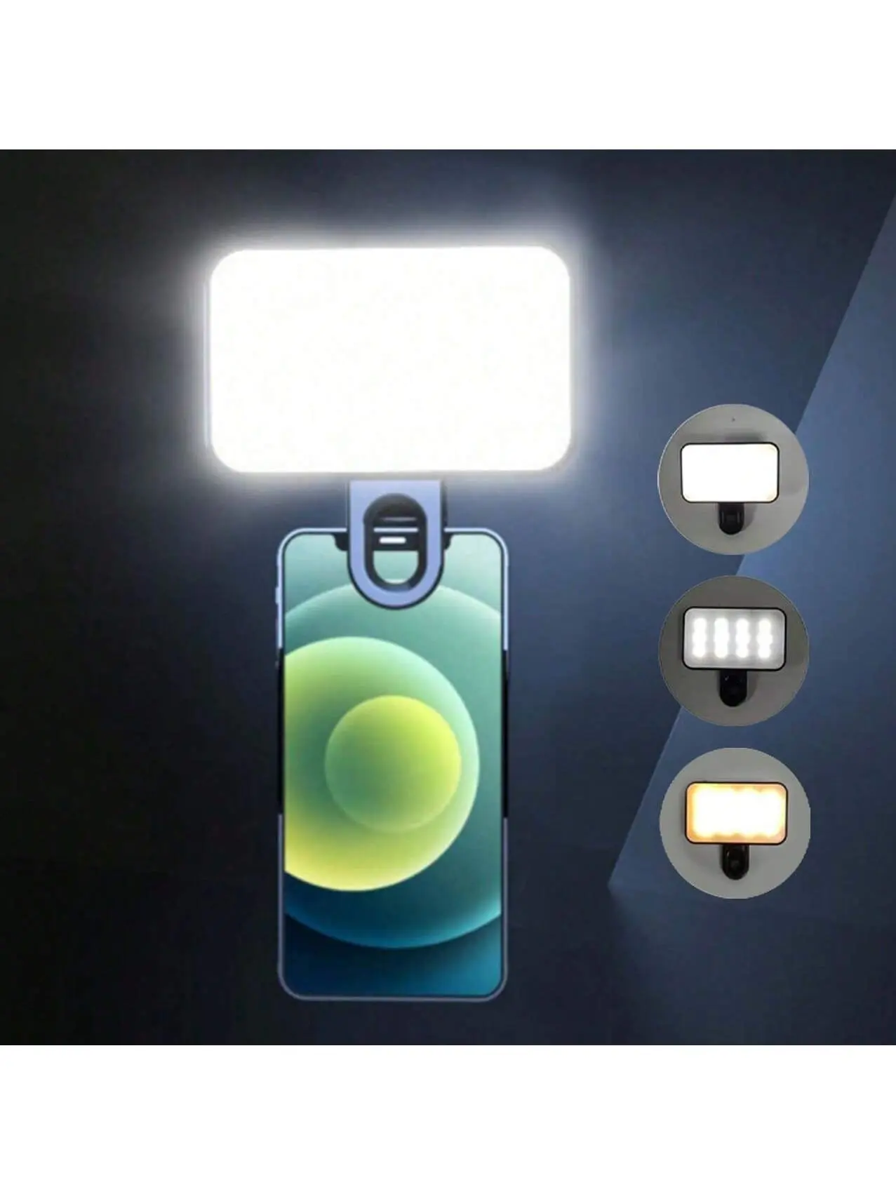 Portable Clip-On Rechargeable LED Fill Light for Cellphones & Mobile Devices, 1pc 250mAh Makeup Accessory Luggage & Bag Charm with Clip-On Design, Versatile Usage for Live Streaming, Outdoor Selfies, Cellphone, Rechargeable Fill Light