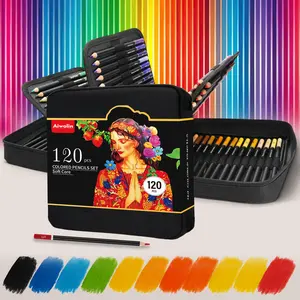 120 Colored Pencils,Soft Coloured Leads for Adult Artists, Professionals and Colorists, In Zipper Pouch