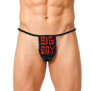 Edible Candy Underwear Flavored G string Thong for Men Reinforced String Design One Size Fits All (Black/Big Boy)