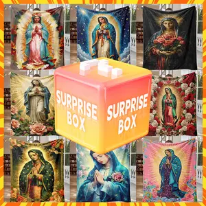 Surprise Virgin Mary Blanket, Soft Warm Throw, Virgin Mary Flannel Throw Blanket Snug Cozy Touch Super Soft Neutral Color