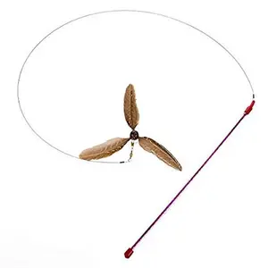 Go Cat Da Purr-Peller Spinning Feather Propeller Cat Wand Toy