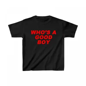Who's A Good Boy Y2K Cropped Tee, Women Trendy Cute Short Sleeve Aesthetic Preppy Cotton T-Shirt