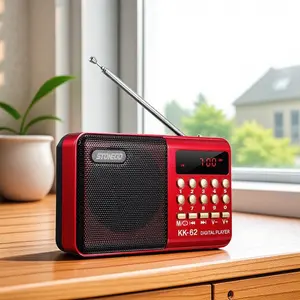 Portable Mini Digital Radio, Handheld Radio, USB TF Card Mp3 Music Player, Rechargeable Bluetooth-compatible Speaker, High Fidelity Stereo Sound Radio for Outdoor Travel