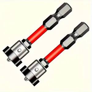 2pcs Strong Magnetic Positioning Drill Bit Set, Screwdriver Drill Bits, Anti-Slip Impact-Resistant Steel Phillips Head, Waterproof for Wood Flooring & Ceiling Installation