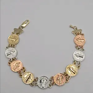 SAINT BENEDICT bracelet Gold-plated three colors 8"inches