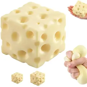 Slow Rising Cheese Squishy - Moldable Super Soft Squishies Stress Ball, Anxiety Fidget Toy for Relaxation, ASMR Squeeze, Fun Desk Decor, Toys for Grown Ups, Slow Rising Squishy