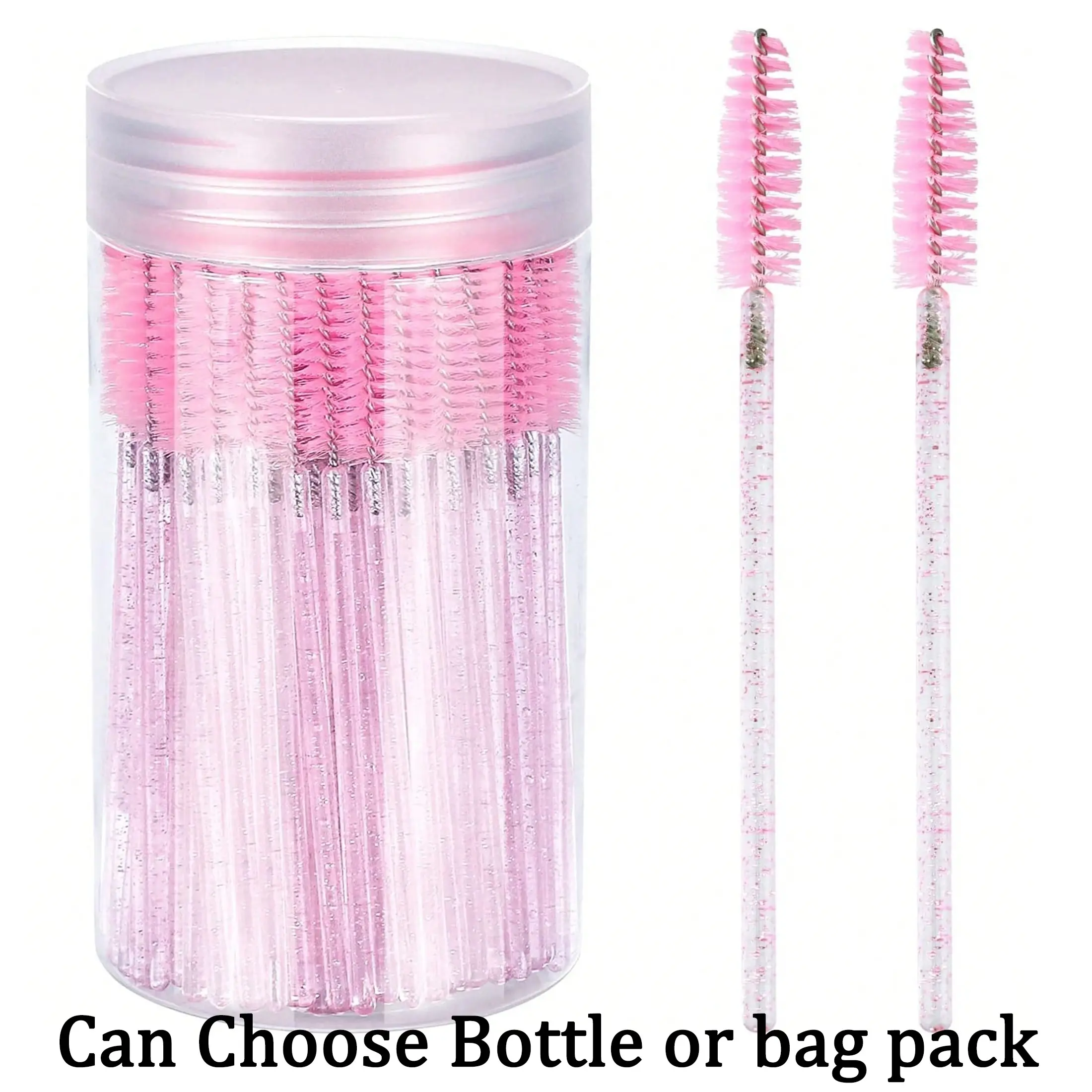 Disposable Eyelash Brushes with Storage Container, Bendable Lash & Eyebrow Spoolies for Lash Extensions and Castor Oil Application, Makeup Eyelash Tool Set, Eyebrow Grooming Kit