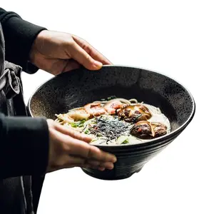 Japanese Commercial Ramen Bowl Ceramic Helmet Bowl Vintage Soup Rice Bowl Restaurant Ando Style Trumpet Bowl