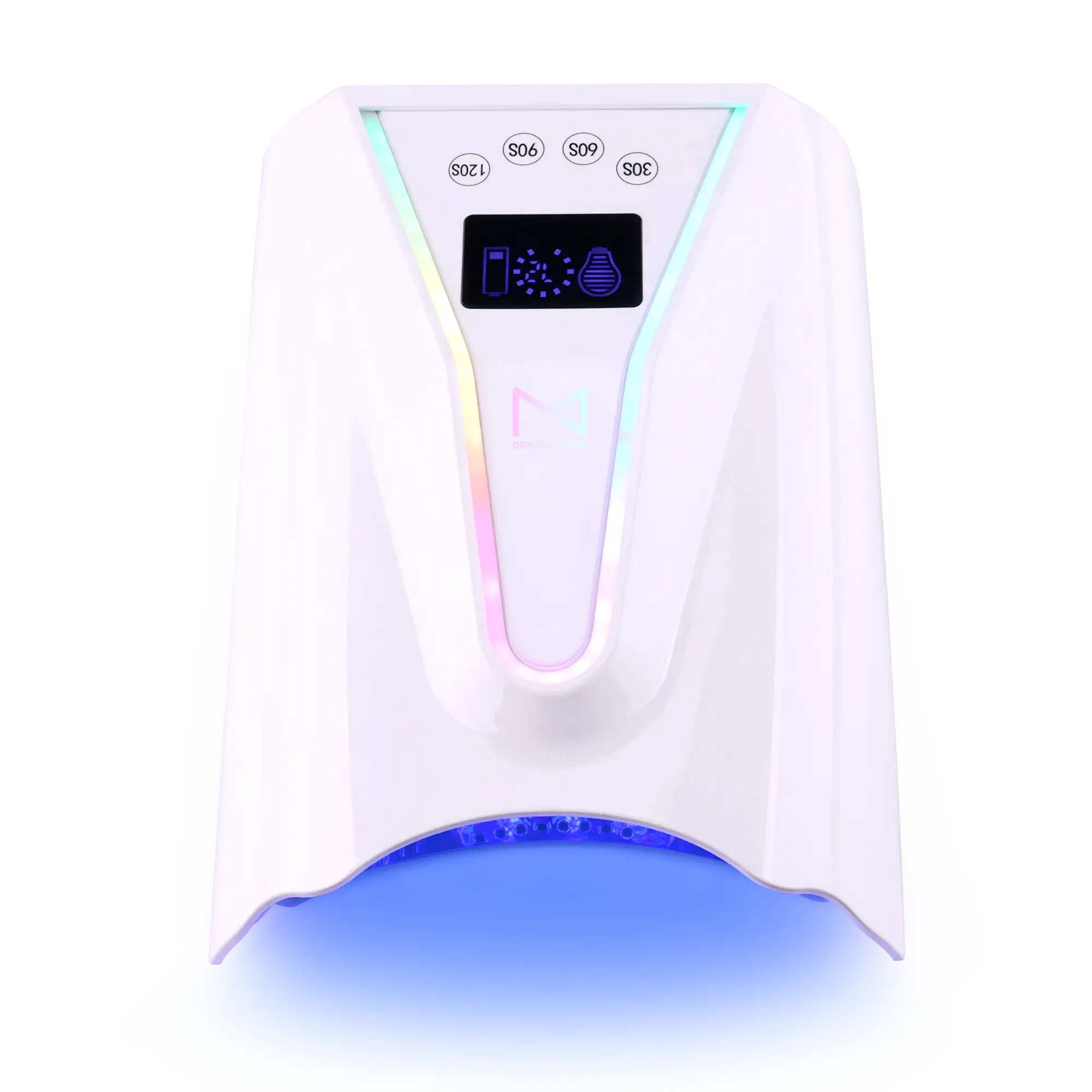 M Crystal Cure 128W UV/LED Nail Lamp with 45 Powerful LEDs, Rechargeable Cordless, Auto Sensor, Professional Gel Nail Dryer for Manicures & Pedicures