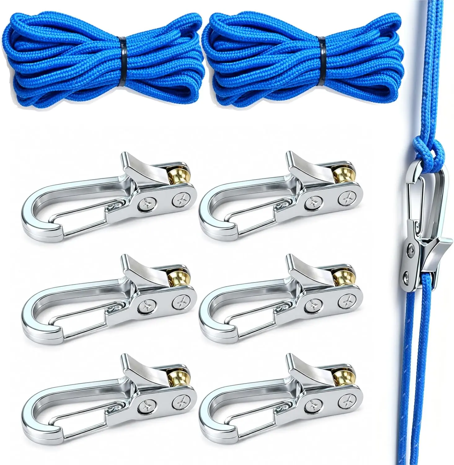 Retractable Buckle Rope-Adjustable Ropes,Rope Roller with Accessory Cord - Easy Secure Tie Down for Outdoor,Camping, Marine Rope,and Boating Guy Lines,Tools,rope  rollers, truck stuff