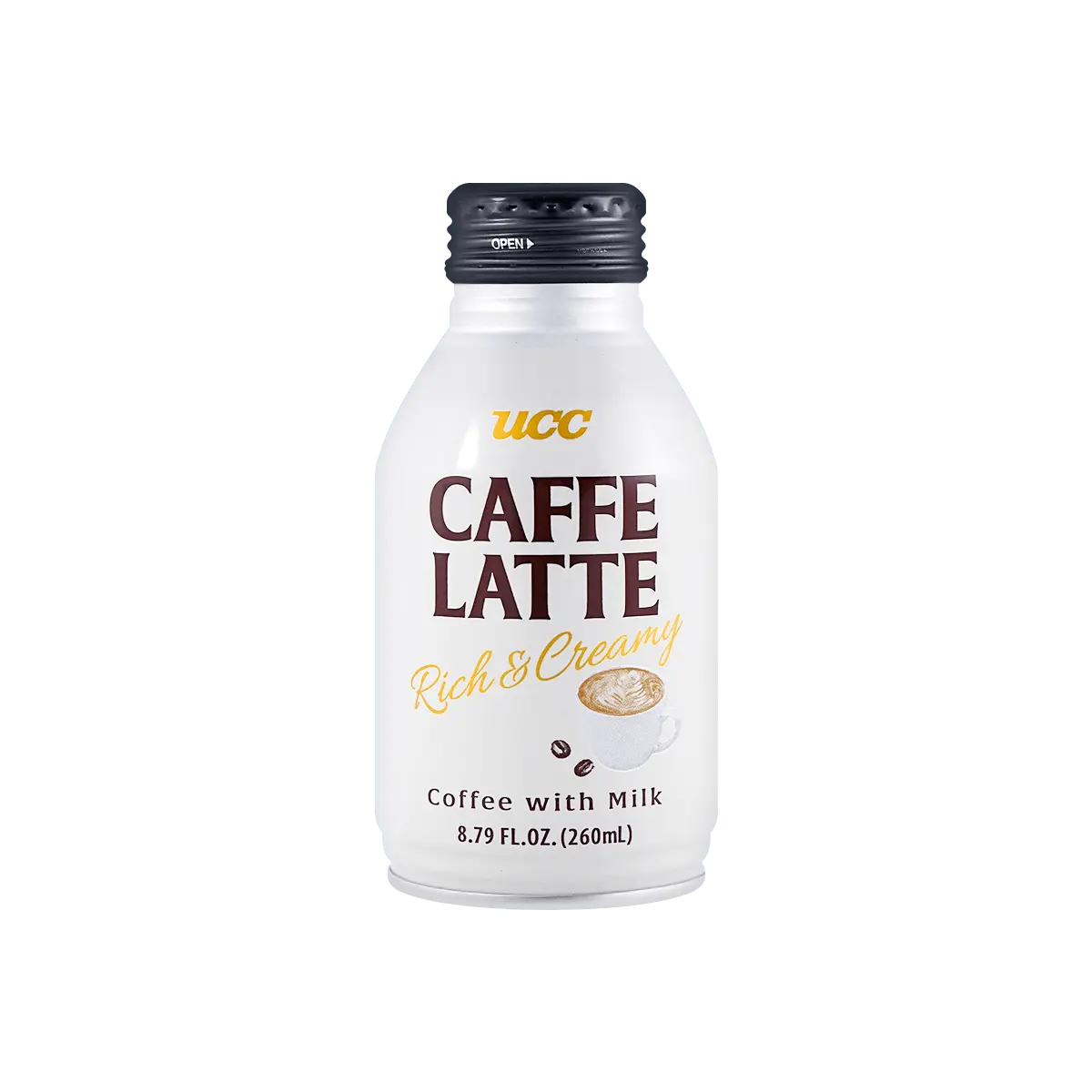 UCC Japan Coffee Latte Drink - Ready-to-Drink Milk Coffee, 260ml Can