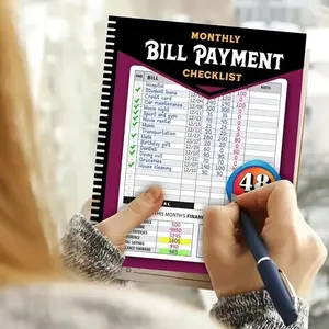 48-Month Bill Payment & Budget Tracking Notebook Monthly Financial Record for Household Expenses with Checklist and Tracker Features Planner 2025-2026 Management Time Soft Weekly Yearly Tabs saving challenge