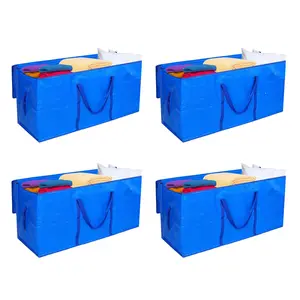 66 Gallon Extra Large Moving Bags - Heavy Duty Storage Bags with Zipper & Strong Handles, Packing Bags for Moving, Storage, Travel and Camping, College Dorm & Home Supplies, 4 Pcs