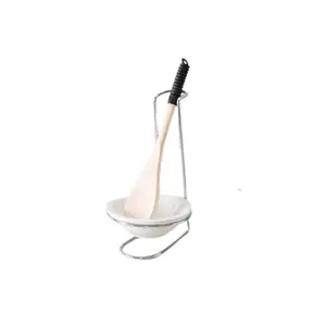 Ceramic tray with Wooden Spoon Rest Standing Cutlery Set