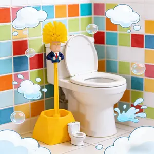 Hilarious Commander in Crap Toilet Scrubber Cleaner Novelty Gag Gift with Sturdy Bristles Deep Cleaning Bathroom Accessory for Men Women Kids Brush Light Tool