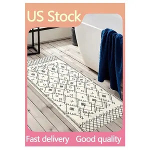 1pc Geometric Pattern Anti-Slip Bath Rug