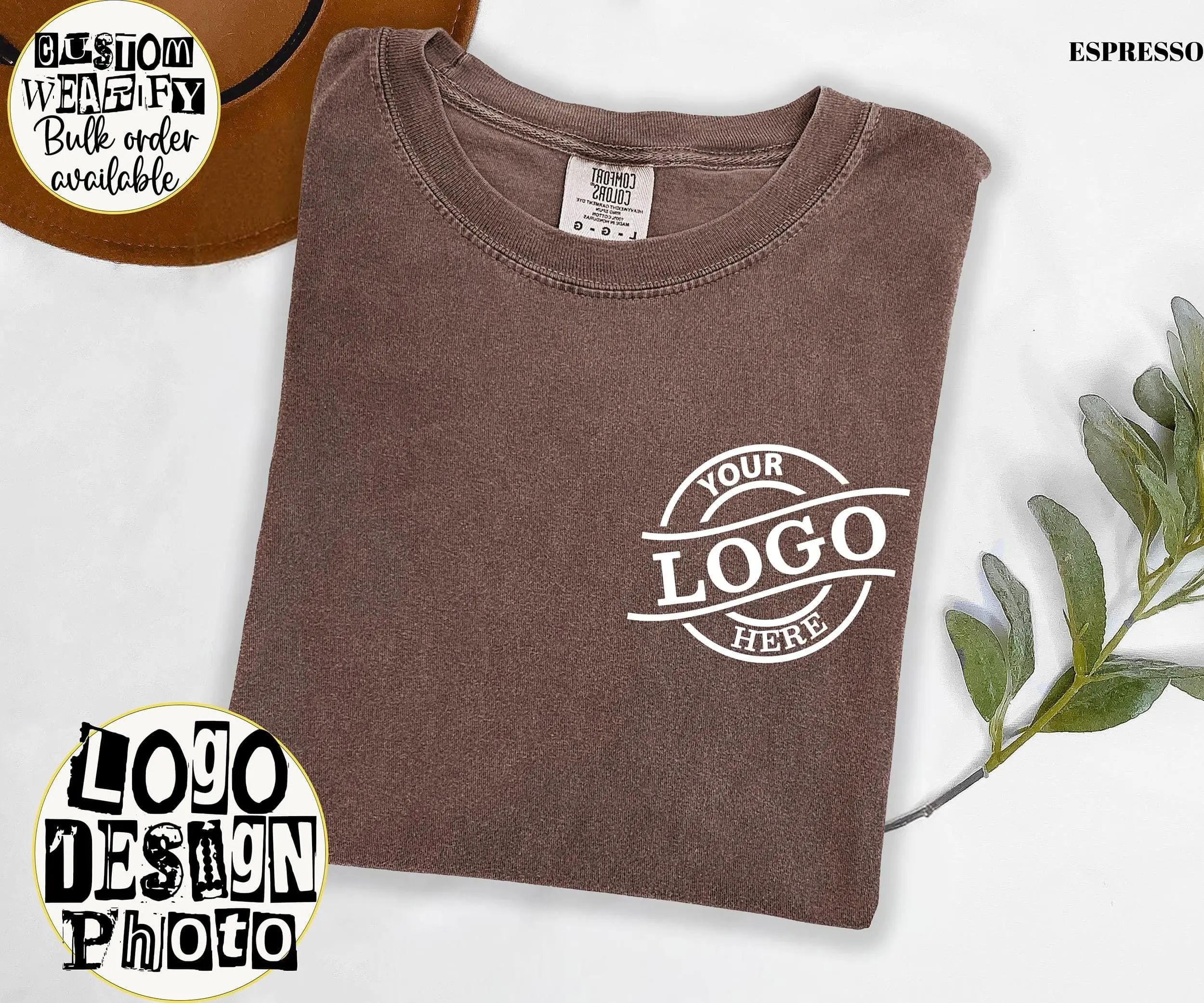Women's Comfort Colors Custom Apparel - Short Sleeve Tops, Casual Wear, Print Option, Regular Fit, Round Neck, Personalized Design/Text, Business/Brand Customization