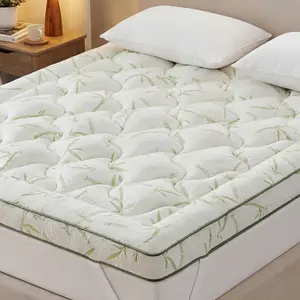 Raybee 1200GSM 2/4 Inch Mattress Topper Pad for Joint & Back Pain Pressure Relief,  Ultra-Soft Down-Alternative Microfiber Bed Pad, Breathable OEKO-TEX Certificated Twin/Full/Queen/King Size Bed Cooling Topper with Fix Bands, Quilted for Machine Washable
