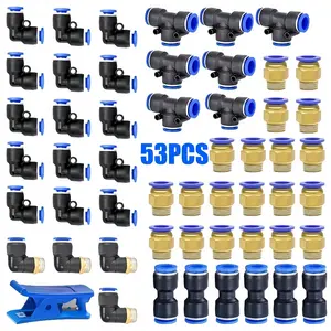 53-Piece Quick-Connect Fitting Set, Air Hose Fittings, Air Hose Connectors for 4mm/6mm/8mm Hoses, Efficient Coupling Solutions, Durable & Secure Fit