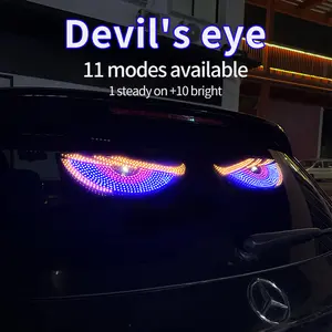 2pcs LED Devil Eyes Light for Cars Windshield Rear Window Demon Eye Sign Lights Light up Blinking Flicker Road Rage Signal Lighting USB Cool Funny Gadgets Blue Green
