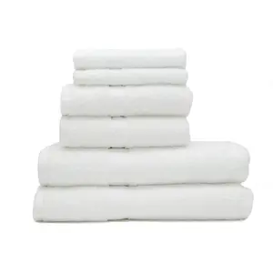 Rifz  KPS Collection Soft Cotton Bath Towels, White - Pack of 6