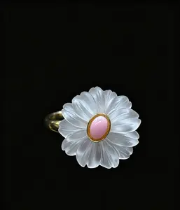 Evelyn(11015)gc.S925 clear quartz adjustable ring $43/pc