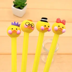 [Cute Duck Pen] 10pcs Cute Cartoon Little Yellow Duck 0.5mm Gel Pen | Black Student Signature Pen