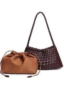 Women's Fashionable Braided Design Handbag, Casual Versatile Shoulder Bag for Daily Used, Trendy High-quality Daily Commuting Bag, Girl Fashionable Shopping Bag, Handcrafted Bag