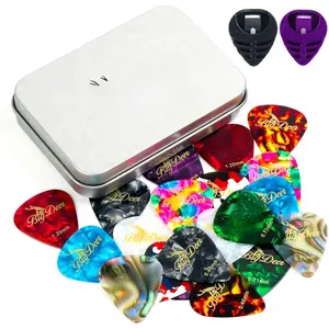 30 pack Celluloid Guitar Picks ,includes Thin,Medium, Heavy & Extra Heavy Picks Plectrums for Acoustic Guitar,Ukulele,Bass Wrapped in tin box