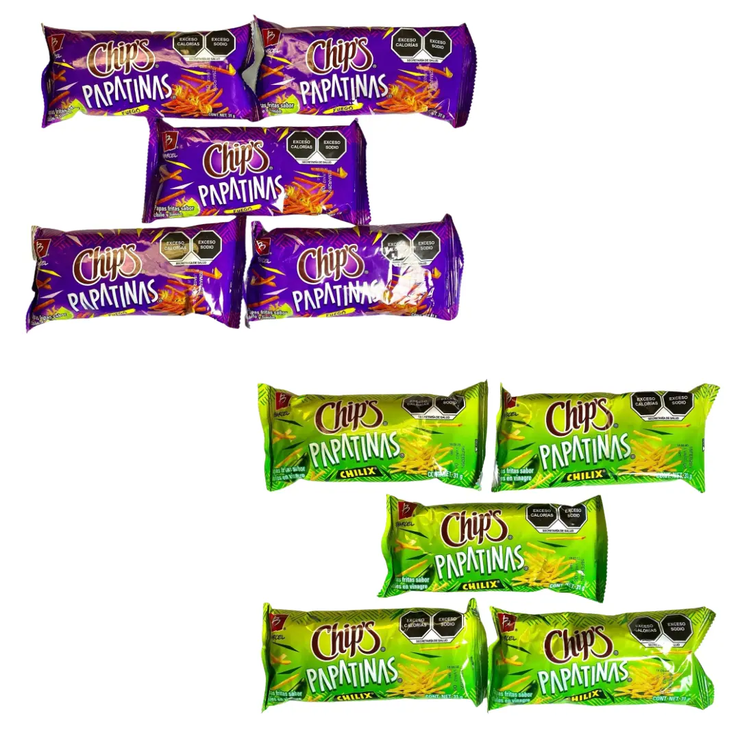5 - PK PAPATINAS CHIPS - 31 GRAMS PER BAG - Snack Crispy Crunchy Bite - MEXICAN CHIPS - PAPITAS MEXICANAS - SABRITAS