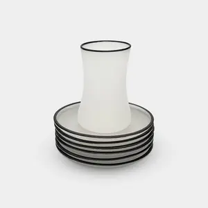 Elegant Foggy Curved Tea Cup Set of 6