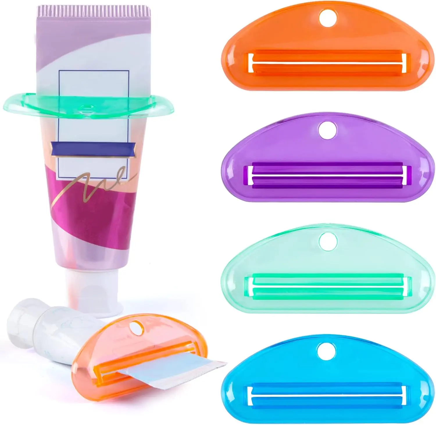 Toothpaste Tube Squeezer 4PCS Modern Toothpaste Squeezer Roller Tool for Bathroom Home Use Assorted Colors