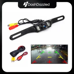 Universal Car HD CMOS Rear View Camera, Car Accessories - 7 LED Night Vision, IP67/68 Weatherproof, Easy-Install Backup Parking Security Camera