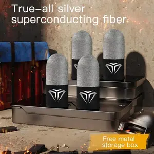 2 Pairs Game Finger Covers with Storage Box, Anti-Slip Touchscreen Gloves, Suitable for All Mobile Games, Sweat-Resistant, Game Accessories for Smartphones