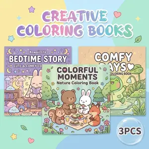 3PCS Adult Coloring Books - Enchanting Animals, Story & Cozy Themes, 140 Pages of Opaque Paper, Ideal for Creative Leisure Activities, Colorful Moments, Fun for Beginners and Enthusiasts, Perfect Gift for Halloween, Christmas, Birthdays
