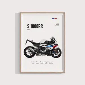 BMW S 1000 RR 2024 Poster Art | Premium Motorcycle Wall Decor | High-Quality Print | Sport Bike Gift Idea | BMW Bike Poster