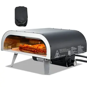 fathersdaygift VEVOR Propane Outdoor Pizza Oven, 12 Inch Gas Pizza Maker, Portable Pizza-Cooker with Thickened Pizza-Stone, Carry Bag, Pizza-Oven for Outside Backyard Patio Camping, Black