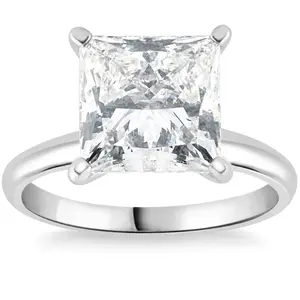 2 1/2Ct Princess Cut Solitaire Diamond Engagement Ring 14k White Gold Lab Grown