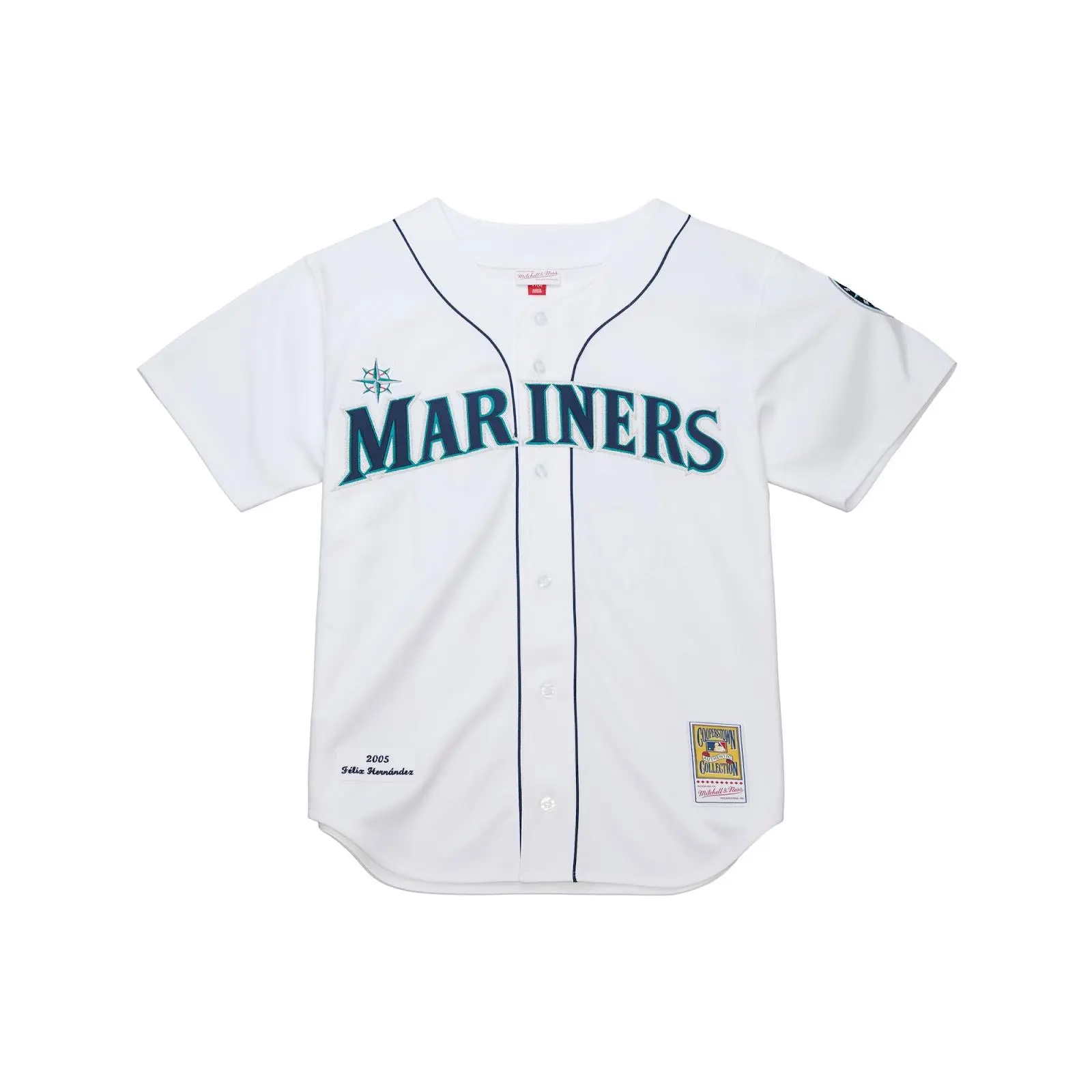 Felix Hernandez Seattle Mariners White 2005 Authentic Throwback Jersey MLB Baseball Cooperstown Fan Gear Mitchell & Ness