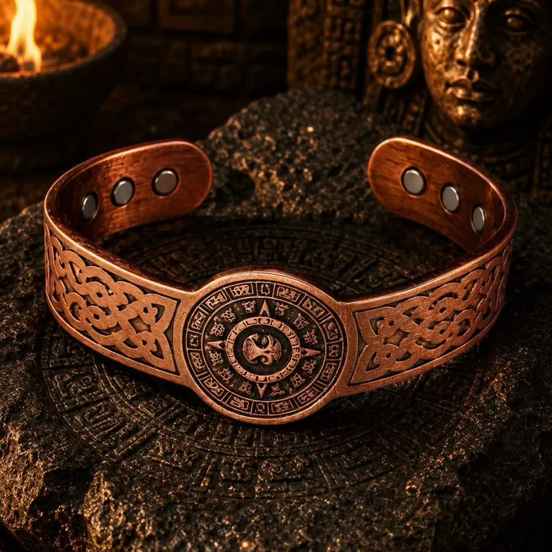 Pulseras Artesanales de Cobre Inspiradas en la Cultura Mexica