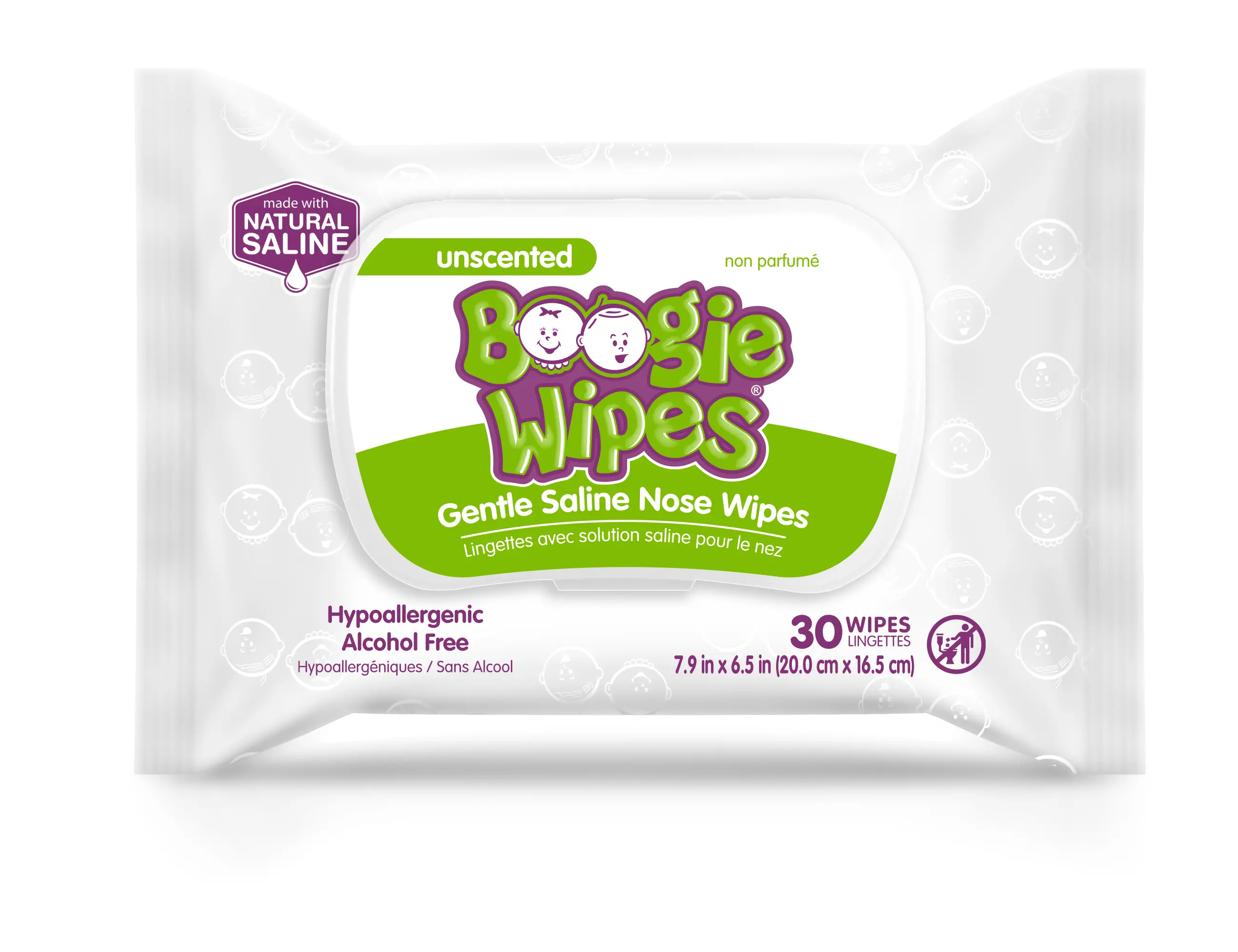 Boogie Wipes Saline Nose Wipes for Babies & Kids – Gentle Saline with Aloe, Chamomile & Vitamin E for Sensitive Skin (3-Pack or 6-Pack)