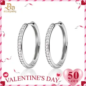 Delzzad 14K Gold-Plated Bling Hoop Earrings S925 VVS Synthetic Moissanite Unisex Earrings Jewelry Perfect Birthday Anniversary Christmas Gift for Men Women Silver Earrings Golden Earrings Wedding Set