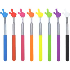 8 count Telescopic Teacher Pointer Stick, Retractable Finger Hand Pointer for Classroom, Extendable Pointing Stick for School Presentations & Interactive Learning (8 Colors)