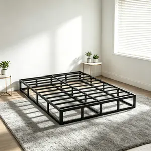 Edenza-Box Spring King, 5  Inchs High Metal Twin Full Queen King Size Box Spring Only, Heavy Duty Mattress Foundation with Fabric Cover, Easy Assembly, Quiet Noise Free, Non Slip, Black Heavy Duty Queen Size Bedroom Furniture Modern Bedframes