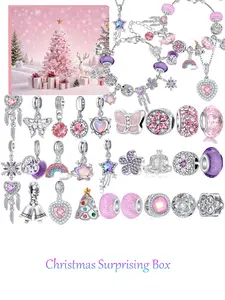Christmas Jewelry Gift Set, Calendar DIY Beaded Bracelet Necklace Kit, Perfect for Daughter/friend/lover