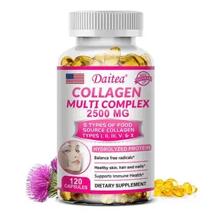 Daitea Collagen Health Supplement, supports healthy skin, nails, and hair, 120 capsules