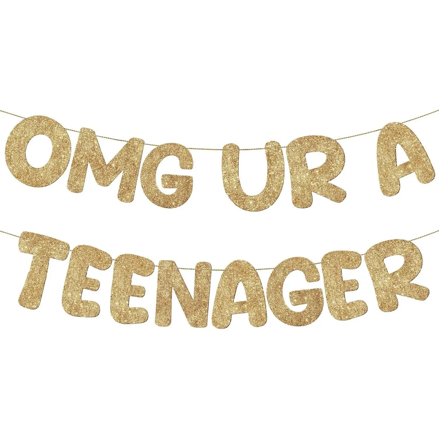 Glitter Banner 13th Birthday Decorations Pre Strung 13th Birthday Banner for 13 Year Old Teen Birthday Party Favors Supplies(Champagne Gold)