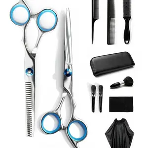 Hair Cutting Scissors Kits, 11 Pcs Stainless Steel Hairdressing Shears Set Professional Thinning Scissors For Barber/Salon/Home/Men/Women/Kids/Adults Shear Sets Barber Haircut Kit Salon Styling Tool, Haircutting Kit